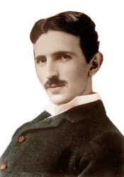 Porträtt av Nikola Tesla (1856-1943) (Nikolaj) - kroatienfödd serbisk ingenjör, fysiker och uppfinnare - fotografi av Napoleon Sarony (1821-1896), 1890