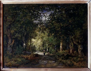 Vägen under trä Målning av Narcisse Diaz de la Pena (1807-1876) 1800-talet sön. 0,24x0,32 m