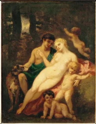 Venus och Adonis (målning på duk)