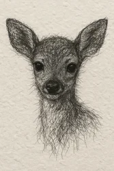 Porträtt av en mild fawn