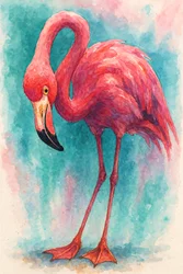 Den graciösa rosa flamingon
