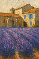 Lantgård med lavendel i Provence