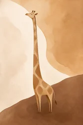 Lugnt landskap med giraff