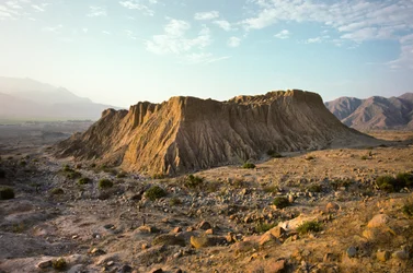 Moche-pyramiden Pampa Grande i Lambayeque-dalen i norra Peru
