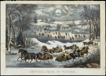 Central Park på vintern, 1877-94., 1877-94. Skapare: Nathaniel Currier, James Merritt Ives, Currier och Ives.