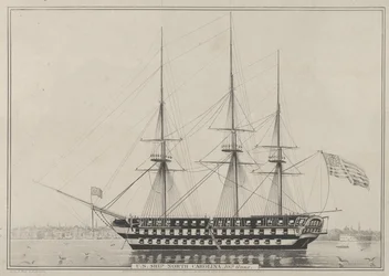 U.S. Ship North Carolina, 102 kanoner, 1843., 1843.