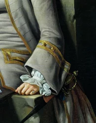 James Grant of Grant, John Mytton, Thomas Robinson och Thomas Wynne, ca 1760 detalj av 162478 olja på duk