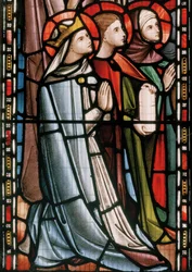 Kristus i majestät besökt av heliga, detalj, 1863 (målat glas)