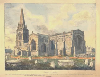 Adderbury kyrka, c1830.