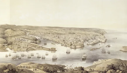 Sebastopol i all sin ära, 1848, graverad av Day und Son, publicerad 1857