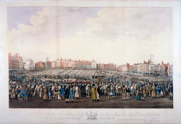 Smithfield Market, West Smithfield, City of London, c1825.