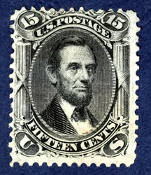 15c Abraham Lincoln F Grill singel, 1867.