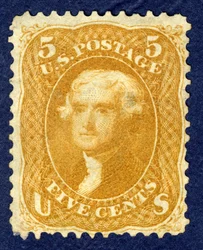 5c Jefferson singel, 1861.