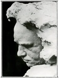 Profilansikte av Ludwig van Beethoven (1770-1827), detalj av en bronsbyst
