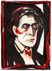Alban Berg, 2025 (tusch på akvarellpapper)