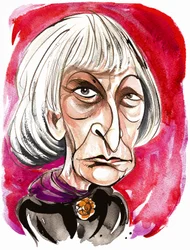 Elisabeth Lutyens - färgkarikatyr