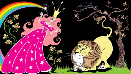 "Den underbara trollkarlen från Oz": Glinda den goda häxan och det fega lejonet