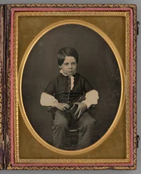 Utan titel porträtt av en sittande pojke, 1853.