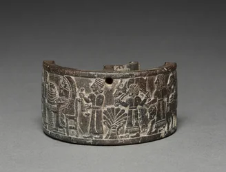 Bankettpyxis, 800-750 f.Kr. (steatit)