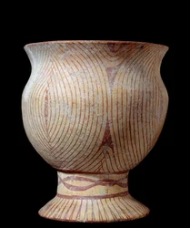Neolitikum: keramisk vas. Från Thailand. 4630 f.Kr. 0,23 x 0,2 m. Paris, Musée Guimet, Nationalmuseet för asiatisk konst