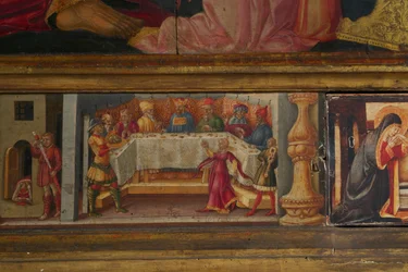 Detalj från Jungfruns kröning (tempera på trä)