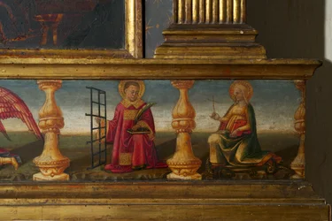 Detalj från Jungfruns kröning (tempera på trä)