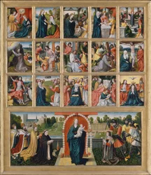 De femton mysterierna och rosenkransens jungfru.