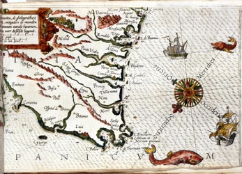 Cape Finisterre efter Luca J. Waghenaers portulan tresoor de zeevaert, Leiden 1592