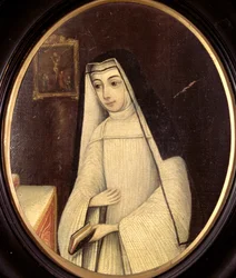 Frances Justina Huddleston (1708-87) hade för vana att vara en nunna av ordningen Augustinian Canonesses vid det engelska klostret i Brygge, ca 1727