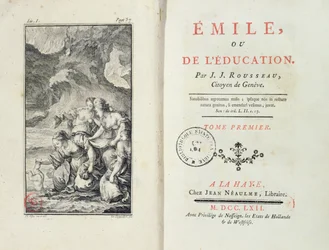 Frontispice för Emile av Jean-Jacques Rousseau, 1762
