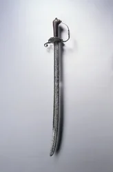 Jaktsvärd, ca 1700 (stål, trä och mässing)