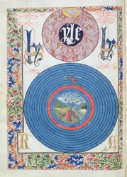 Ms 324 f.13 v. Holy Dove & Matter, från Metamorphoses by Ovid, 1479