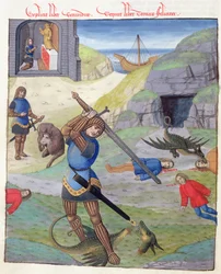 Ms 324 f.35 v. Cadmus, från Metamorphoses 10 av Ovid, 1497