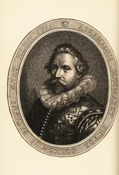 Porträtt av Abraham Bloemaert, holländsk målare och grafiker, etsare och gravör, Haarlem Manierist