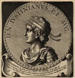 Porträtt av den bysantinska kejsaren Justinian II.