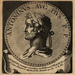 Porträtt av den romerske kejsaren Antoninus Pius.