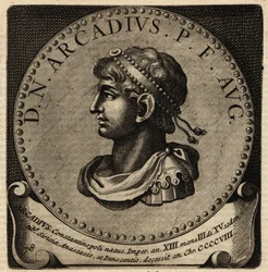 Porträtt av den romerske kejsaren Arcadius.