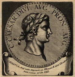 Porträtt av den romerske kejsaren Caligula.