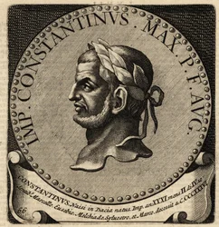 Porträtt av den romerske kejsaren Konstantin den store.