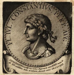 Porträtt av den romerske kejsaren Constantius II.