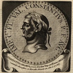 Porträtt av den romerske kejsaren Constantius I.