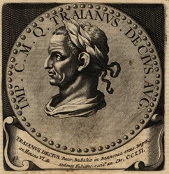 Porträtt av den romerske kejsaren Decius.