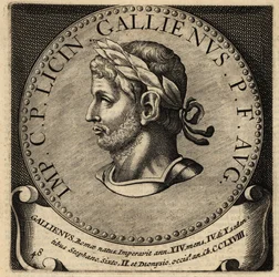 Porträtt av den romerske kejsaren Gallienus.