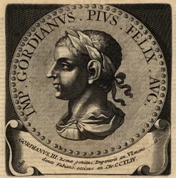 Porträtt av den romerske kejsaren Gordian III.