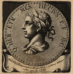 Porträtt av den romerske kejsaren Herennius Etruscus.