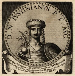 Porträtt av den romerske kejsaren Justinian I.