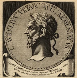 Porträtt av den romerske kejsaren Lucius Verus.