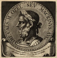 Porträtt av den romerske kejsaren Macrinus.