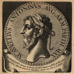 Porträtt av den romerske kejsaren Marcus Aurelius.