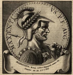 Porträtt av den romerske kejsaren Maxentius.